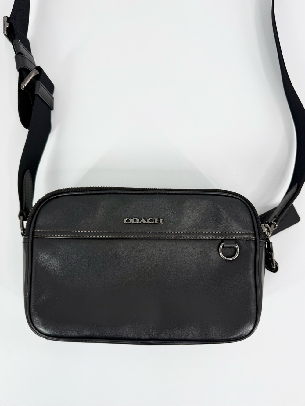 Coach Graham Smooth Leather Minimalist Crossbody Shoulder Purse Bag, Black C4148 - Picture 5 of 11